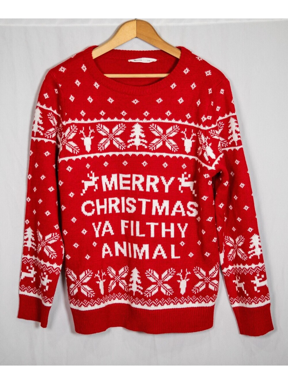 Merry Christmas Ya Filthy Animal Christmas Sweater Home Alone Xmas Men's M